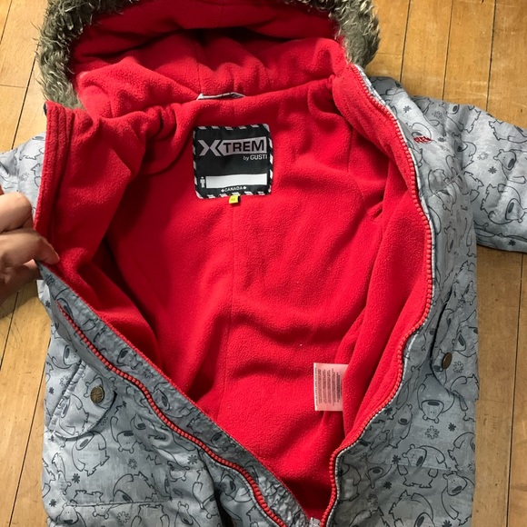 unisex extrem infant/ baby snow suit in gray and red - Picture 9 of 15